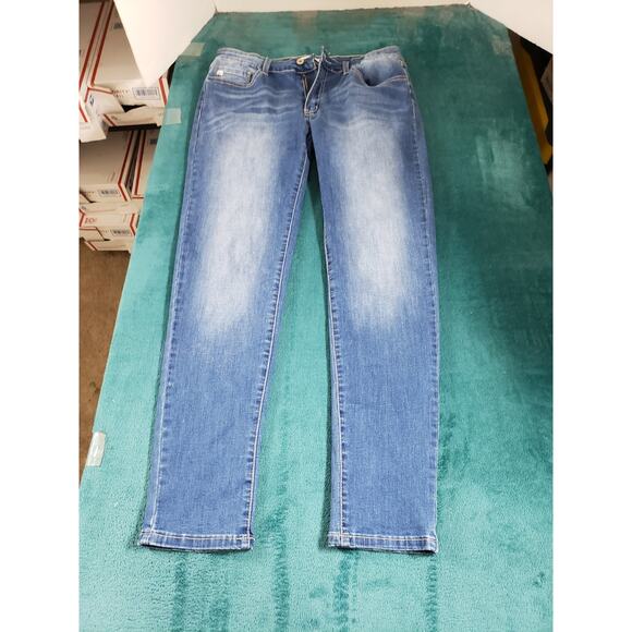 Kan Can Jeans Size 15 Womens Blue Stretch Denim Pants Mid Rise Ladies Skinny - Picture 2 of 12